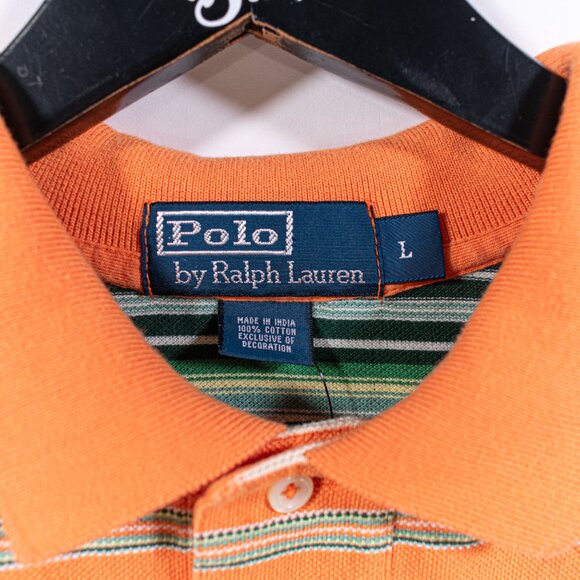 Polo Ralph Lauren Pony Striped Polo Shirt Y2K Preppy - Picture 5 of 5